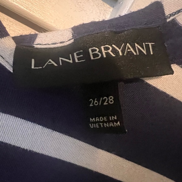 Lane Bryant Navy & White Stripe Criss Cross Back Knit Dress Plus - Picture 3 of 6